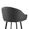 Armen Living Noran Swivel Bar Stool in Black Metal with Black Faux Leather 840254335721 - alternate 8